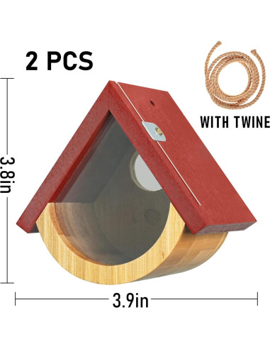 Paquete de 2 casas para colibrí DFANG de madera 10.67cm