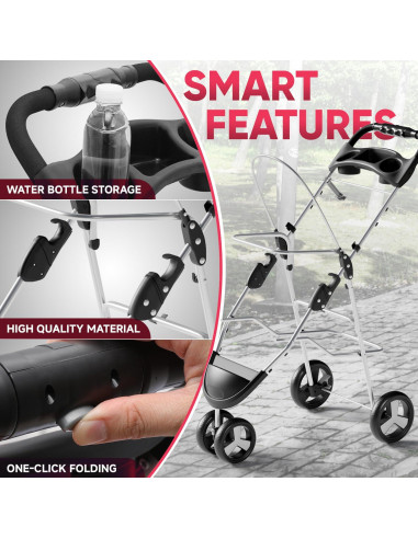 Carrito Plegable para Mascotas CAAP DRIVEN 3 Ruedas Negro