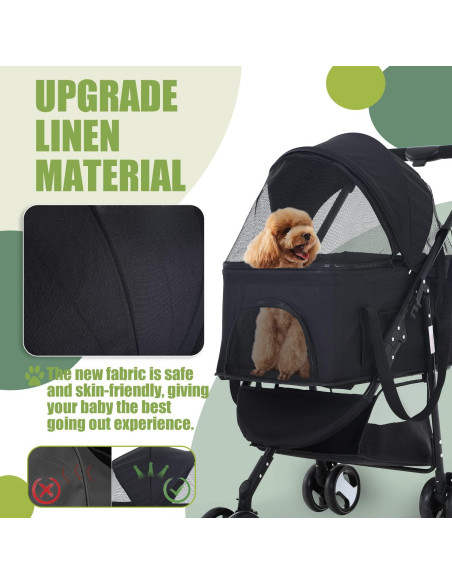Carrito Plegable para Mascotas NChanmar Negro 15 kg 3 Ruedas Carrito Plegable para Mascotas NChanmar Negro 15 kg 3 Ruedas