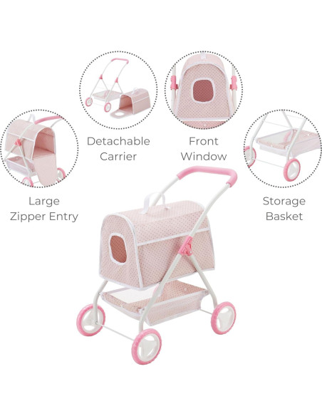 Carrito de Muñeca para Mascotas Olivia's Little World Rosa/Gris Carrito de Muñeca para Mascotas Olivia's Little World Rosa/Gris