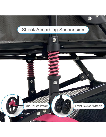Carrito Plegable para Mascotas PETS TUFF Rosa 27.2 kg Carrito Plegable para Mascotas PETS TUFF Rosa 27.2 kg