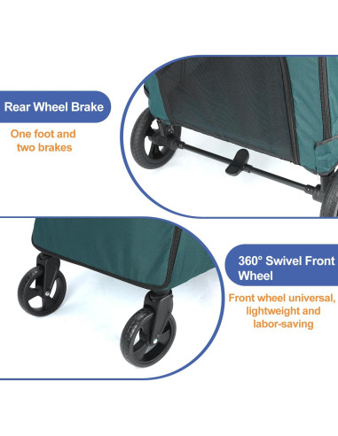 Carrito Plegable para Perros Sejone Verde Oscuro 11kg