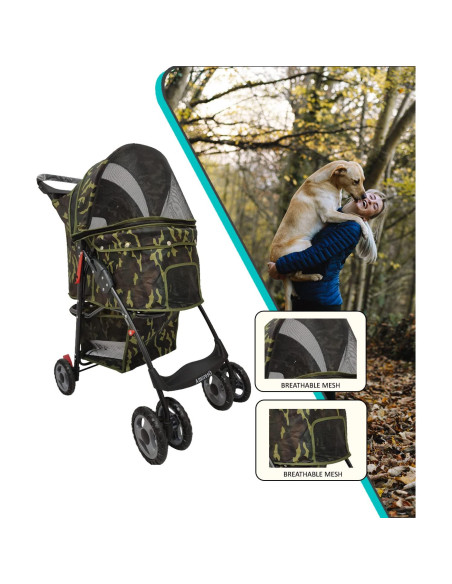 Carrito Plegable para Mascotas Amoroso 66x45x95 cm Camuflaje Carrito Plegable para Mascotas Amoroso 66x45x95 cm Camuflaje