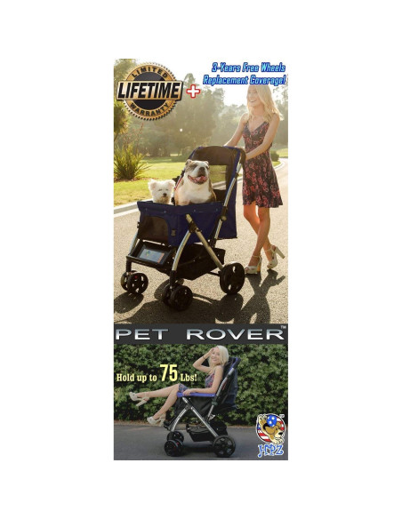 Carro de Paseo para Mascotas HPZ Premium 76x56cm Azul Medianoche Carro de Paseo para Mascotas HPZ Premium 76x56cm Azul Medianoche