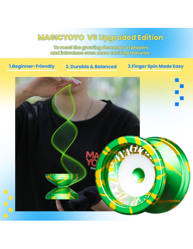 Yoyo MAGICYOYO V6S Responsivo y No Responsivo Verde Amarillo