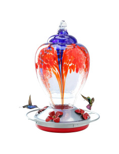 Comedero para Colibrí Yinns de Vidrio Soplado con Estanque