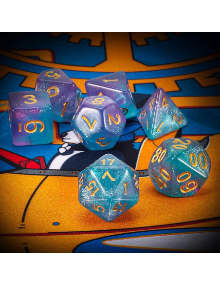Dados Poliedricos DND Acrílico 7 Piezas para RPG Dados Poliedricos DND Acrílico 7 Piezas para RPG