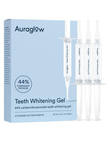 Gel Blanqueador Dental Auraglow 44% - 3 Jeringas 5ml