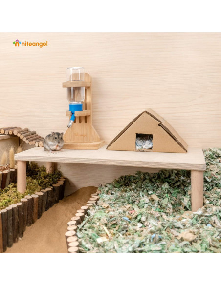 Plataforma de Madera Niteangel para Hámsters y Pequeños Animales - 39.88x18.03 cm Plataforma de Madera Niteangel para Hámsters y Pequeños Animales - 39.88x18.03 cm