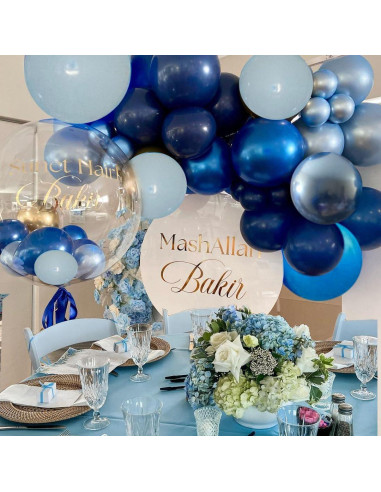 Kit de Globos Metálicos Azules 60Pcs 30Cm para Fiestas
