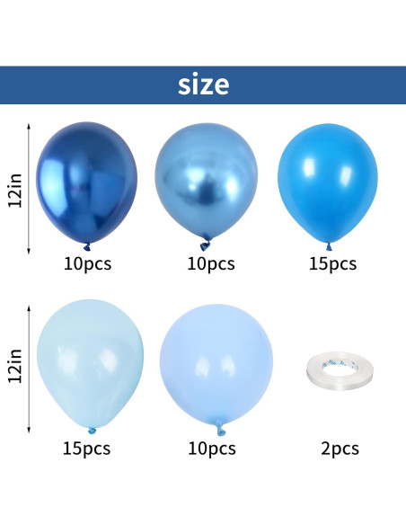 Juego de 60 Globos Metálicos Azules 30.48 cm Togvu Juego de 60 Globos Metálicos Azules 30.48 cm Togvu