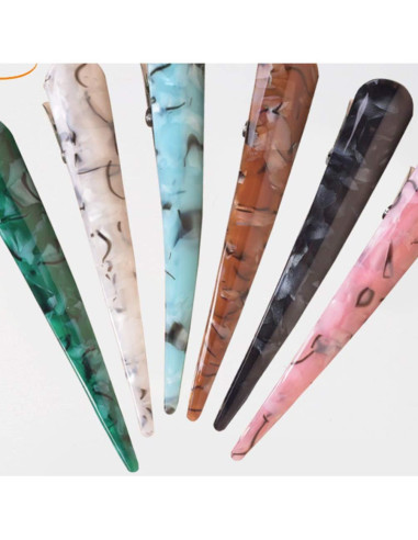 Clips de Pelo Cocodrilo Beaupretty - 6 Piezas Acrílico Color Aleatorio