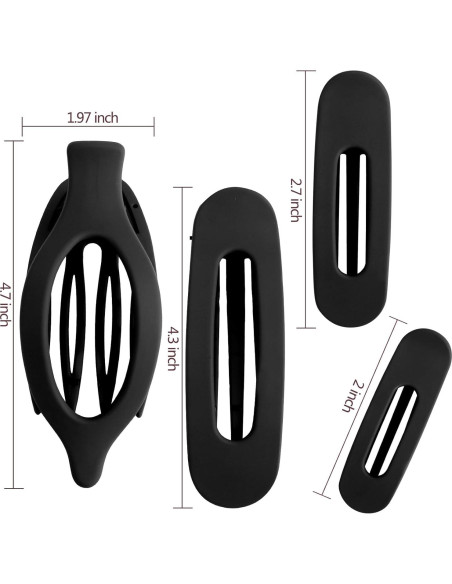 Pinzas Planas Velscrun para Cabello Grueso y Fino - 4 Piezas Pinzas Planas Velscrun para Cabello Grueso y Fino - 4 Piezas
