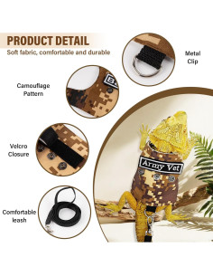 Conjunto Arnés y Correa Swirge para Dragón Barbudo Marrón 2