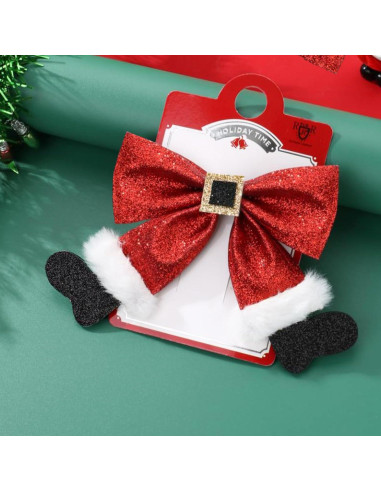 Clip de Cabello Navideño Beleki Rojo con Lentejuelas