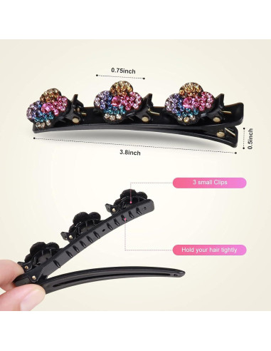 Pinzas de Pelo KERYALELA - Horquillas de Cristal Brillante (8 Pcs)