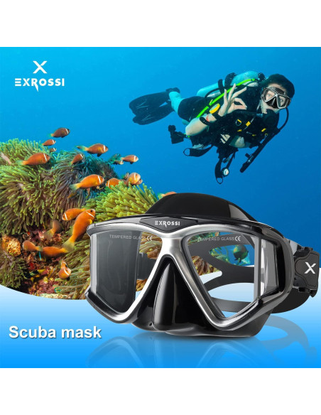 Máscara de Buceo EXROSSI RS-1500 4 Lentes Antivaho Máscara de Buceo EXROSSI RS-1500 4 Lentes Antivaho