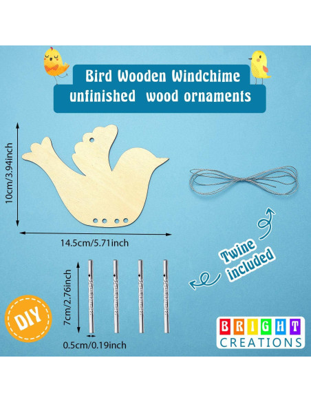 Campanas de Viento de Madera Maitys 8 Pcs para Manualidades Campanas de Viento de Madera Maitys 8 Pcs para Manualidades