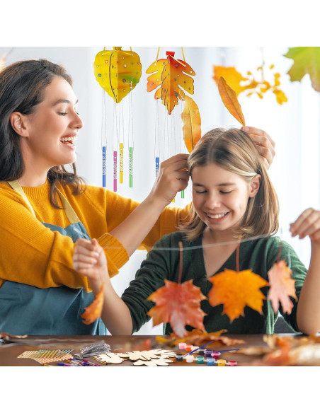 Kit de Campanas de Viento de Otoño Beeveer - 8 Hojas de Arce 3D Kit de Campanas de Viento de Otoño Beeveer - 8 Hojas de Arce 3D