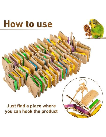 Juguete para Loros Medianos MYFAMIREA Madera Natural 29.5cm Juguete para Loros Medianos MYFAMIREA Madera Natural 29.5cm