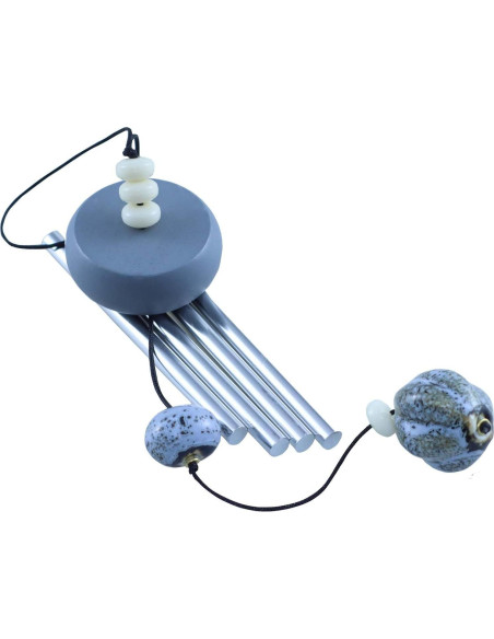 Campana de Viento Pequeña QIPAN Gris 29.21 cm para Interior/Exterior Campana de Viento Pequeña QIPAN Gris 29.21 cm para Interior/Exterior