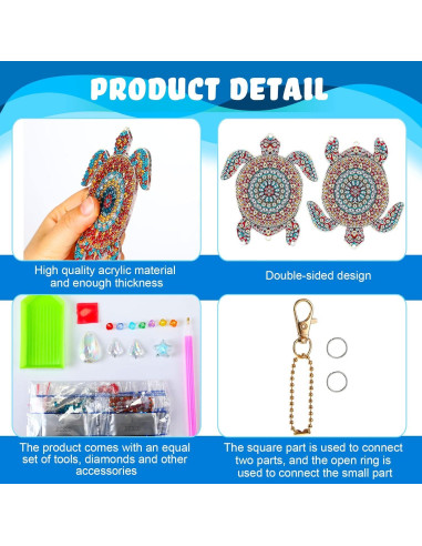 Kit de Arte de Diamante Oceánico Queekay - 4 Piezas Animales Marinos