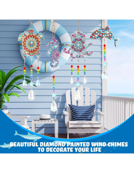 Kit de Arte de Diamante Oceánico Queekay - 4 Piezas Animales Marinos Kit de Arte de Diamante Oceánico Queekay - 4 Piezas Animales Marinos