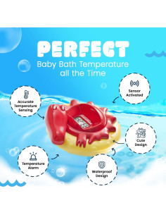 Termómetro de Baño para Bebés Aquatopia Charlie Cocodrilo Rojo 2