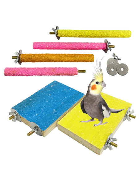 Hamiledyi Juguete de Percha para Aves 6 Piezas Madera 13x9cm Hamiledyi Juguete de Percha para Aves 6 Piezas Madera 13x9cm
