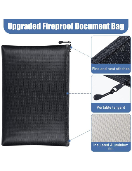 Paquete de 4 Bolsas a Prueba de Fuego Epakh 34x24 cm Paquete de 4 Bolsas a Prueba de Fuego Epakh 34x24 cm