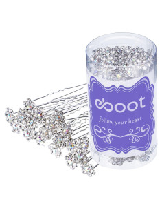 Set 40 Pinzas de Pelo de Cristal eBoot con Flor - Blanco