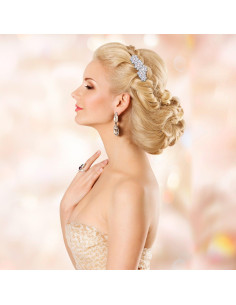 Set 40 Pinzas de Pelo de Cristal eBoot con Flor - Blanco 2
