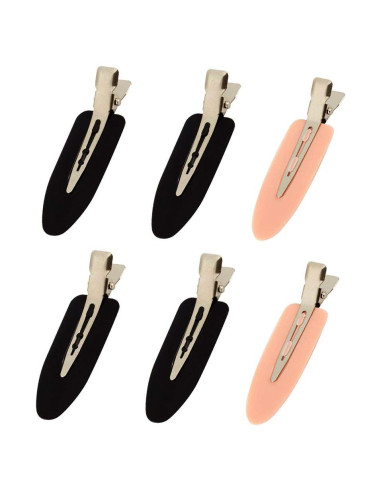 Clips para el Cabello Sin Doblado LUOTIVON 6 Piezas Negro/Rosa