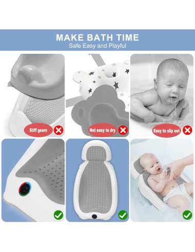 Soporte de Baño para Bebés Wddbb Rosa con Termómetro Ajustable