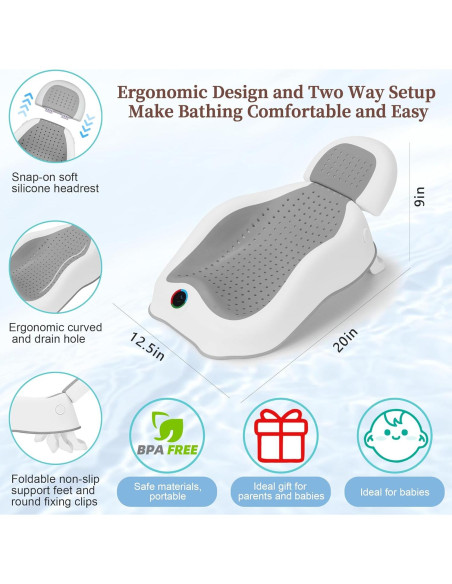 Soporte de Baño para Bebés MAIKKB con Termómetro Plegable Soporte de Baño para Bebés MAIKKB con Termómetro Plegable