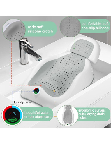 Soporte de Baño para Bebés MAIKKB con Termómetro Plegable