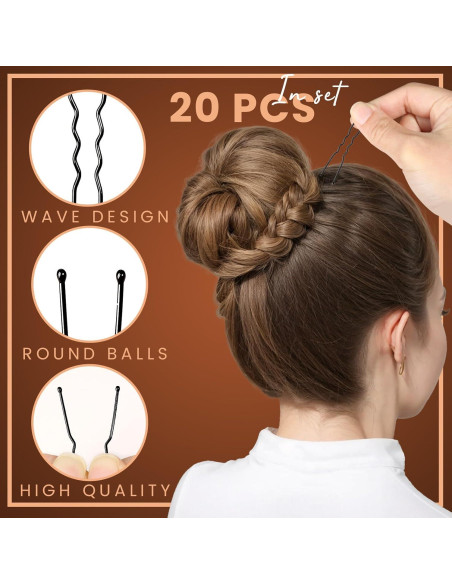 Redes para el Cabello YGDZ 50cm Color Café Claro - 40pcs Redes para el Cabello YGDZ 50cm Color Café Claro - 40pcs