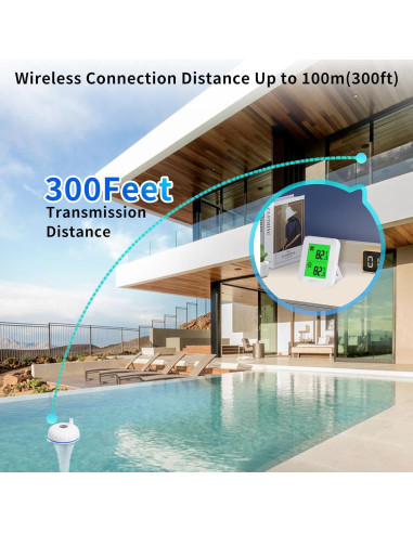 Termómetro Inalámbrico para Piscina Digitten 2025 IP68 con Pantalla Grande