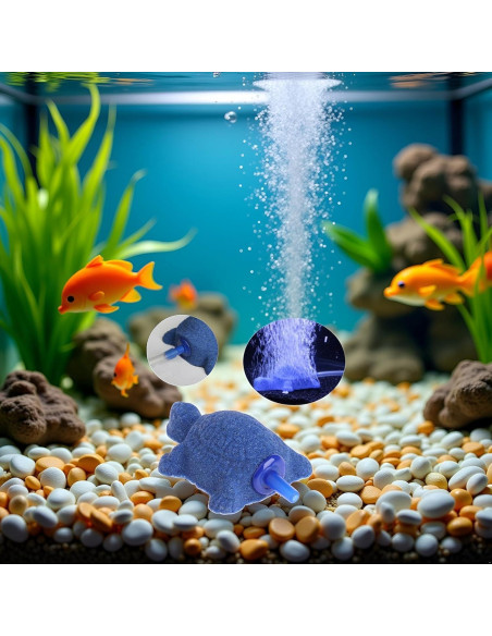 Difusor de aire tortuga azul Jowxsx para acuario 10x8cm Difusor de aire tortuga azul Jowxsx para acuario 10x8cm