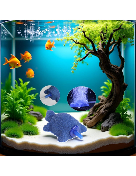 Difusor de aire tortuga azul Jowxsx para acuario 10x8cm Difusor de aire tortuga azul Jowxsx para acuario 10x8cm