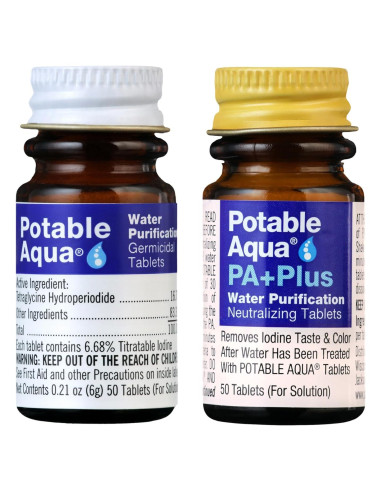 Tabletas Purificadoras Aqua PA Plus 100 Tabletas para Emergencias