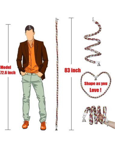 Percha de Cuerda Bungee Kintor 210cm para Loros Medianos