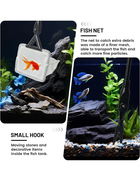 Kit de Limpieza de Acuario Amviner 7 en 1 con Mango Extensible Kit de Limpieza de Acuario Amviner 7 en 1 con Mango Extensible