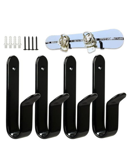 Soporte de Pared para Snowboard Rolitwils - 4 Piezas Metal Soporte de Pared para Snowboard Rolitwils - 4 Piezas Metal