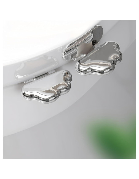 Soporte para Tapa de Inodoro 2 Pcs Werdecade Plata ABS Soporte para Tapa de Inodoro 2 Pcs Werdecade Plata ABS