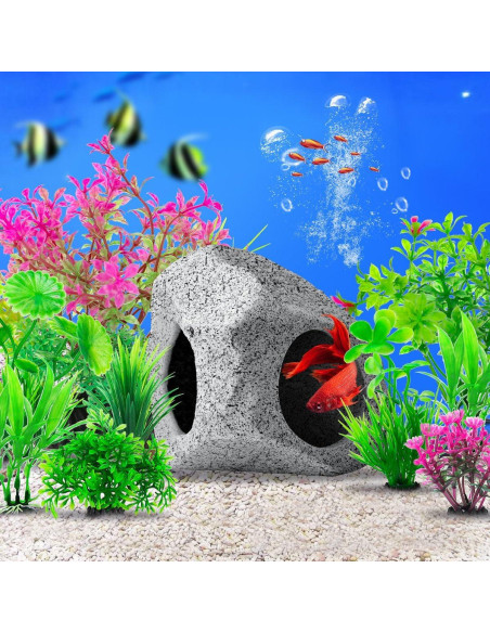Decoraciones para Acuario CousDUoBe - Cueva de Roca y Plantas Decoraciones para Acuario CousDUoBe - Cueva de Roca y Plantas