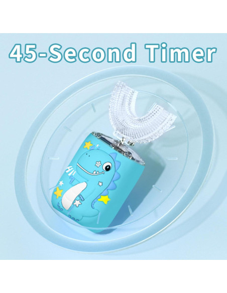 Cepillo de Dientes Eléctrico para Niños PVOGRT Azul 360 IPX7 Cepillo de Dientes Eléctrico para Niños PVOGRT Azul 360 IPX7