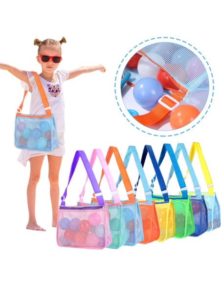 Bolsa de Playa de Malla UTTPLL Ajustable para Niños 24.9x20.1cm Bolsa de Playa de Malla UTTPLL Ajustable para Niños 24.9x20.1cm