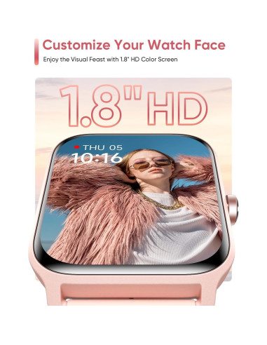 Reloj Inteligente Fitpolo Rosa 1.8" HD Bluetooth IP68