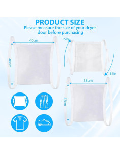 Bolsa de Secado para Zapatos Panthra 2 Pcs Malla Blanca 40x42 cm 2